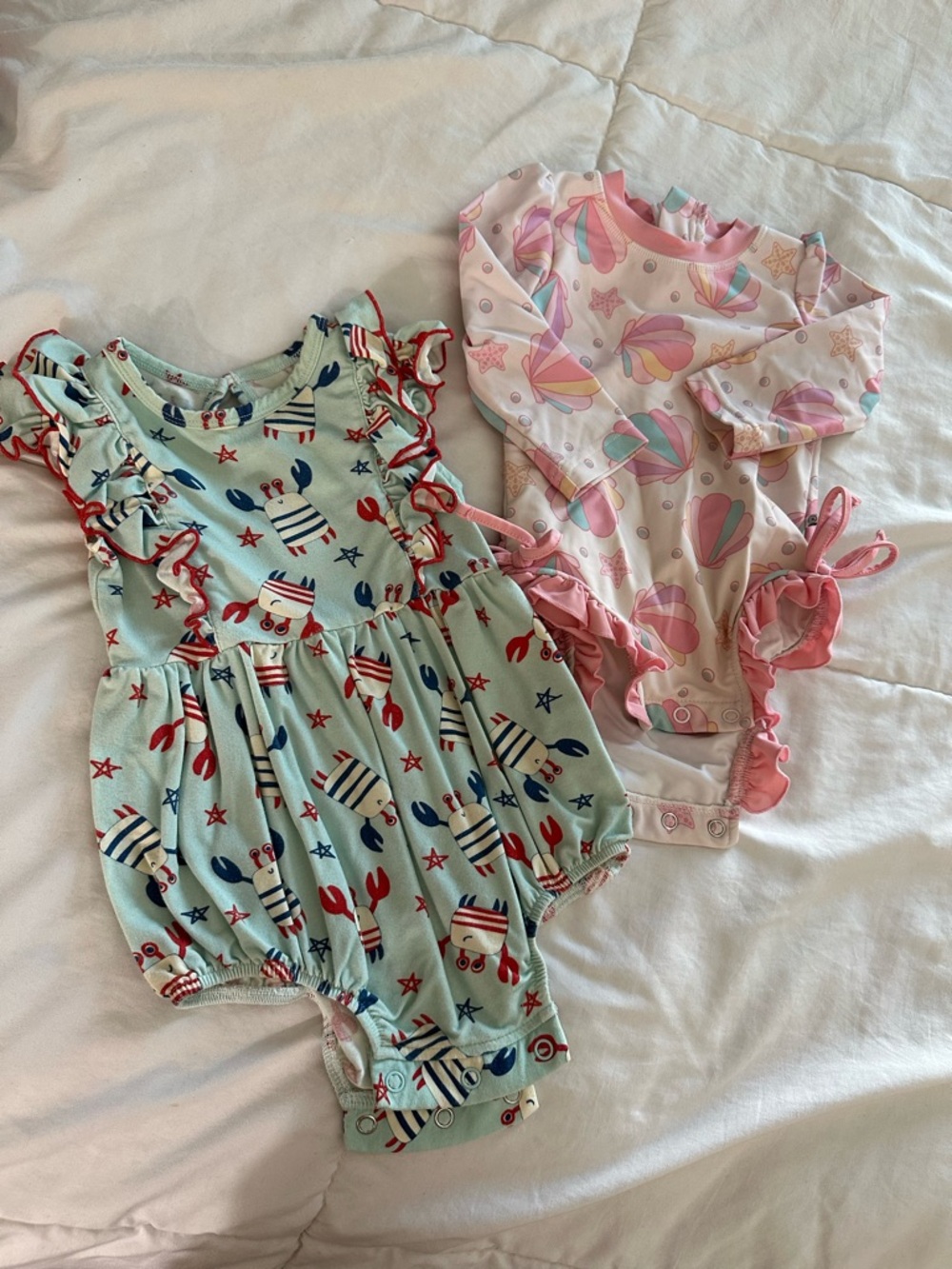 Caden Lane Bubble Romper & Rashguard Swim Bundle 3-6mo